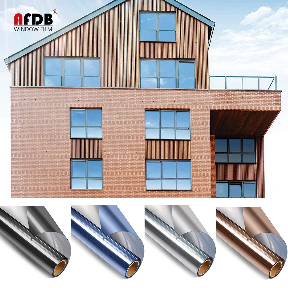 One Way Mirror Window Film Daytime Privacy Sun Blocking Heat Control Anti UV Reflective Film Self Adhesive Window Tint For Home