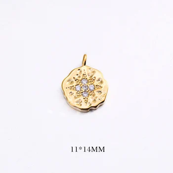 

6PCS 11x14MM Hole 1MM 24K Gold Color Plated Brass Star Charms Pendants High Quality Diy Jewelry Accessories