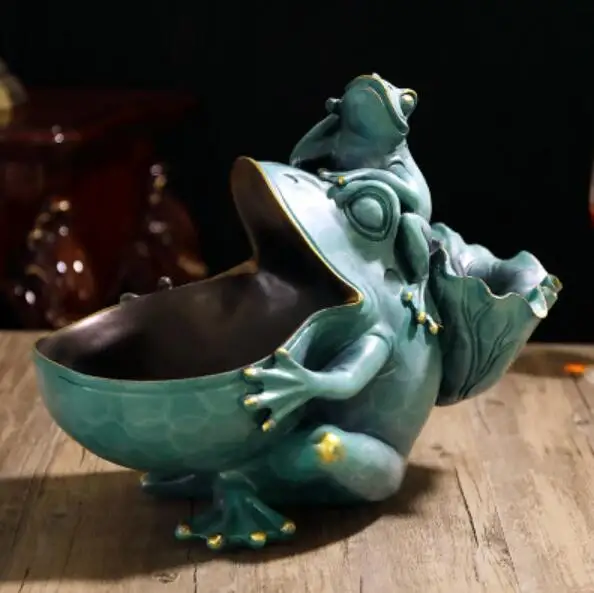 Frog Statuette Artificial Animal Frogs Resin Decor Home Sculpture