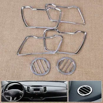 

6X Chrome Car Interior Air conditioning vent Trim Air Outlet Cover Fit for Kia Sportage R 2011 2012 2013 2014 2015 2 BTN Only