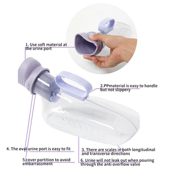 

Men Women Car Travel Leakproof Urine Pot Portable Urinal Adult Outdoor Camping Hiking Toilet Aid Journeys Bed Emergency Pee