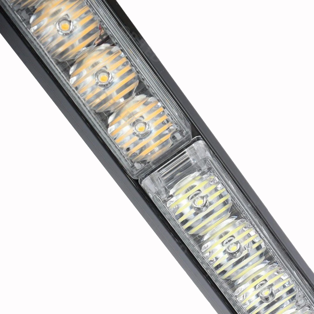 Двухсторонний стробоскопический светильник 2" 54LED 162 Вт Предупреждение сигнал об опасности белый Янтарный