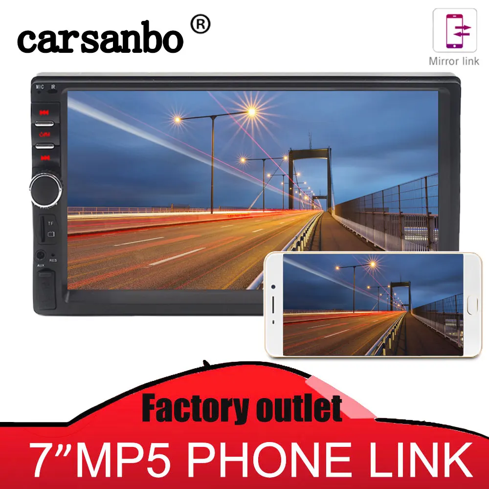 Автомагнитола Carsanbo 2 Din 7 дюймов Bluetooth MP5 видеоплеер USB TF сенсорный экран|MP4 и плееры