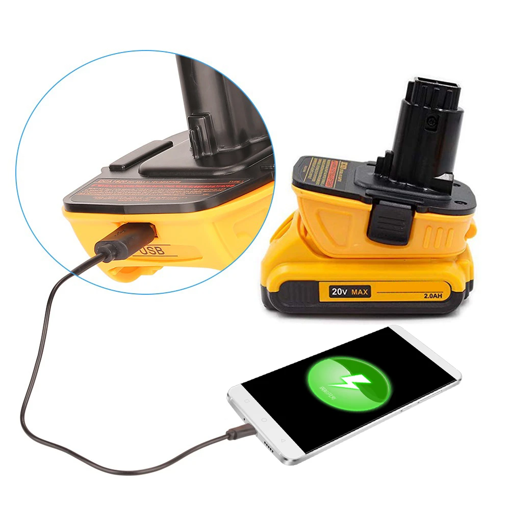 DCA1820 Adaptador convertidor de batería taladro eléctrico de níquel y cargador, 2.5A, USB5V, Compatible con Dewalt batería de para herramientas| - AliExpress