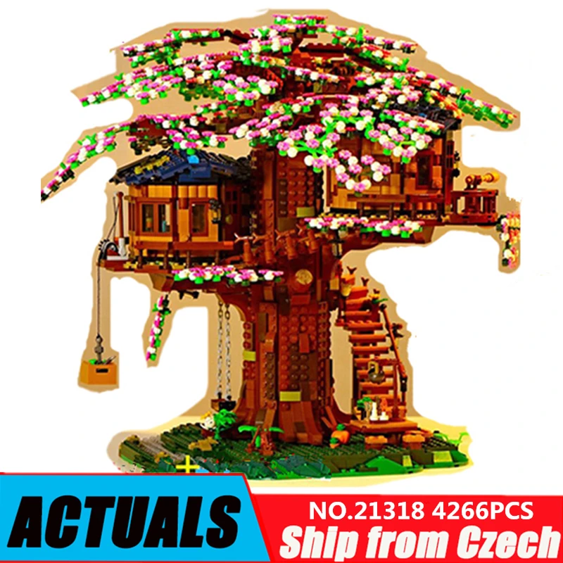 Lepinblocksアイデア6007ツリーハウスキットセット映画葉三色モデルビルディングブロックレンガのおもちゃ ブロック Aliexpress