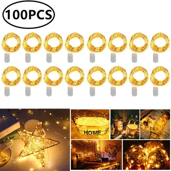 

Battery Powered 10 20 LEDs Mini Christmas Light Copper Wire String Light for Wedding Xmas Garland Party Indoor Decoration 100Pcs