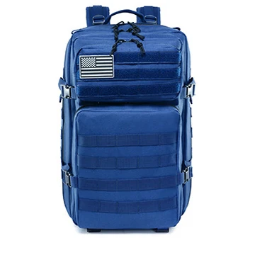 Military Tactical Backpack 50L Army Assault Molle Rucksack Men's Hiking Travel Hunting Camping 900D EDC Waterproof Bag Outdoor Blue