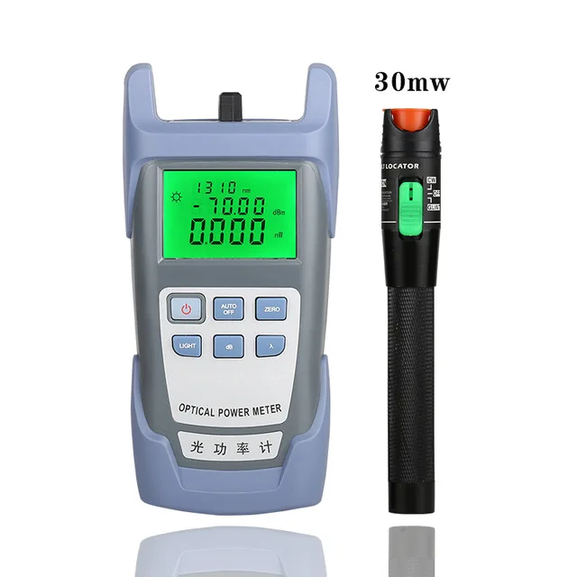 2 In1 FTTH Kit de herramientas de fibra óptica medidor de potencia 70 ~ + 10dbm y 30MW Localizador Visual de fallos de fibra óptica pluma prueba VFL