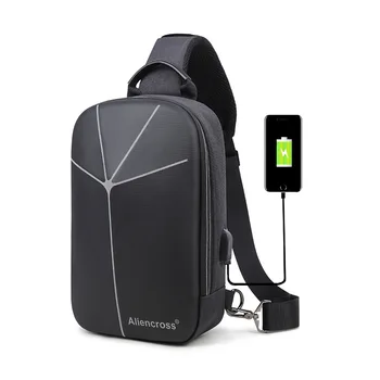 

New Chest Bag for Men Crossbody Pack School Casual Sport Daypack Single Shoulder Bagpack with Interior Compartment Black Satchel