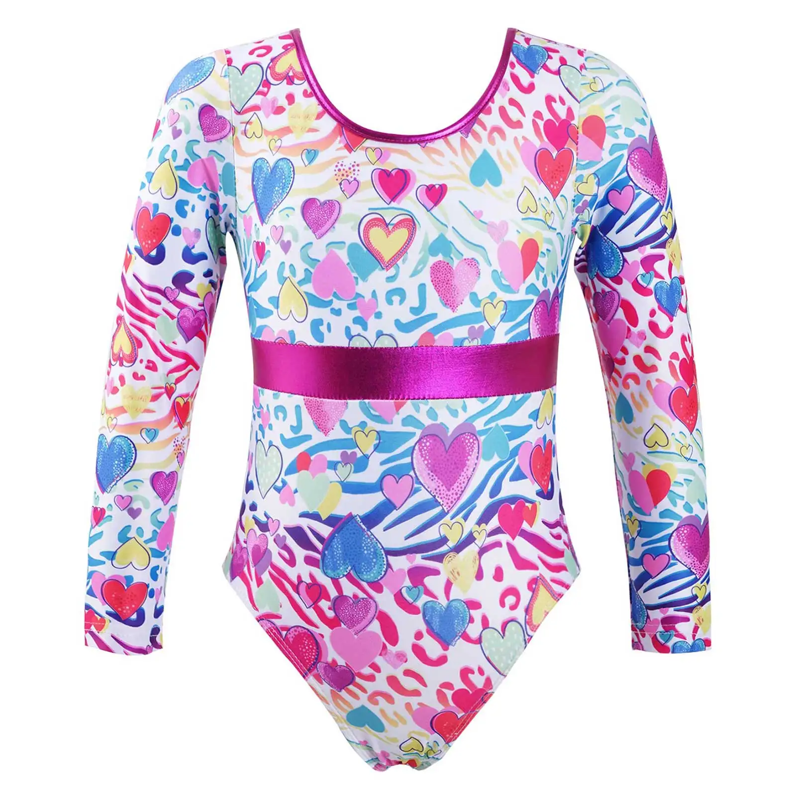 

Cartoon Print Girls Swimwear Long Sleeve One Piece Children's Open Back Swimwear Swimsuit Kids Sun Protection Bathing Suits Kids