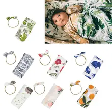 2 шт. хлопковое муслиновое одеяло для пеленания новорожденных с цветочным рисунком Пеленальное Одеяло аксессуары для детской кровати