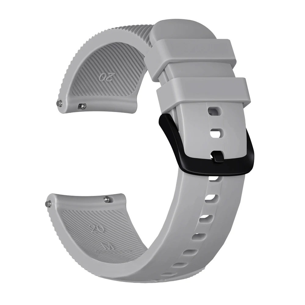Мягкий силиконовый ремешок для часов для Xiaomi Huami Amazfit Bip ремешок 20 мм ремешок для часов браслет для Huami Amazfit GTS GTR 42 мм часы - Цвет: Серый