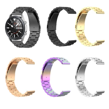 

22mm Three-bead Watch Strap Band With Disassembler Link Bar for Samsung Galaxy Watch 3 45mm R850 Bracelet Unisex