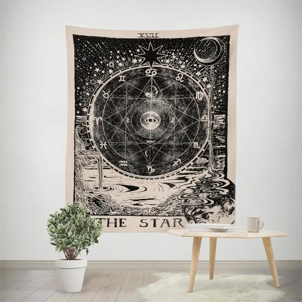 

Large European And American Astrology Sun Stars Moon Living Room Bedroom Tapestry Home Decoration Wall Hanging TapestryÂ LD304