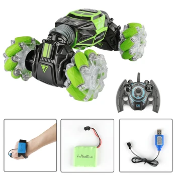 

Hot 1:16 2.4G 4WD Double-Sided Stunt Climbing Car Dual Mode Off-Road Vehicle With Mecanum Wheel Educational Toy - Green Red Blue