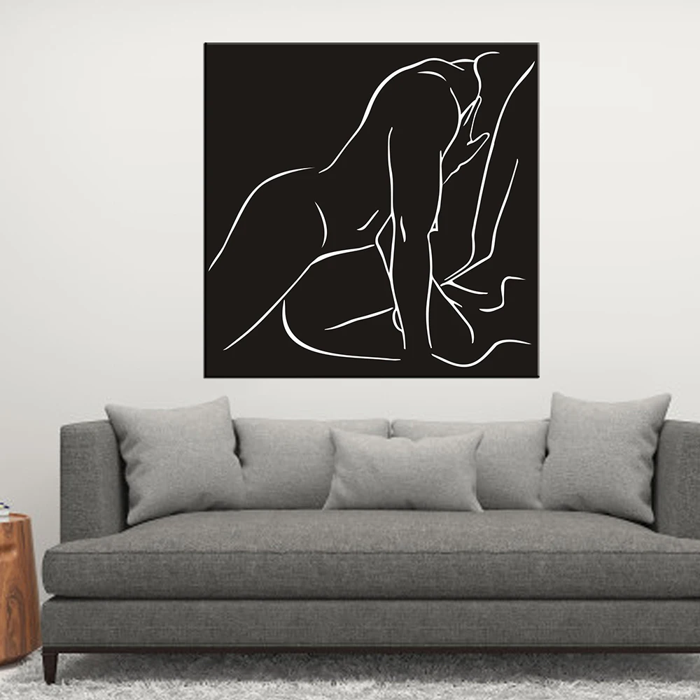 Настенная картина Kamasutra для пары рисунок на холсте обнаженности ретро настенные