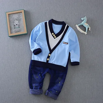 

Children's Clothing Set Long Sleeve Shirt T-shirt Pants 2 Piece Set Outfit V-neck Gentleman Suit
