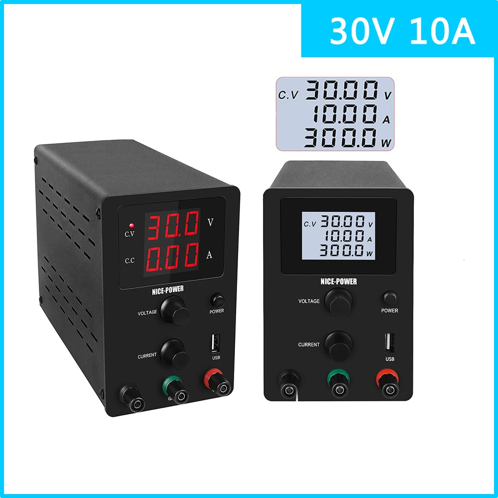 

3/4 Digit DC Adjustable Power Supply 30V 10A Switching Laboratory Bench Source Digital Voltage Stabilizer LCD screen 0.001A 30V