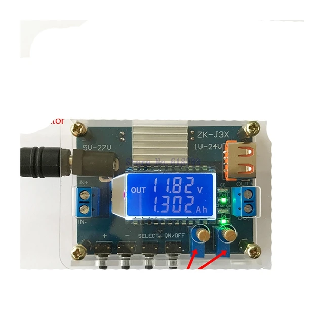 

A5-- high precision DC DC Buck Converter CC CV Power Module 1-24V 3A Adjustable Regulated power supply capacity Voltmeter ammete