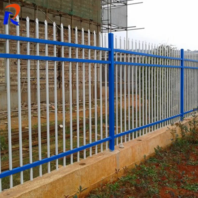 

Blue And White Unidirectional Bending Zinc Steel Anti-Theft Fence Iron Art District Fence Handrail Protection Isolation Fence
