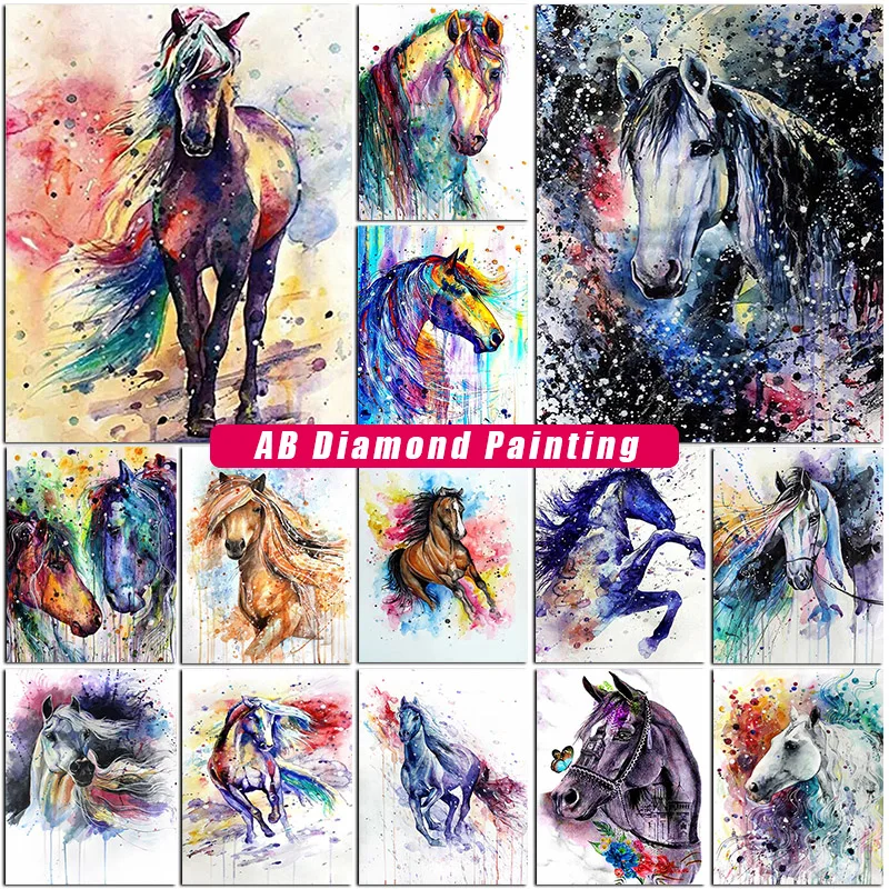 Horse AB Drill Diamond Painting Mosaic Animal Fantasy Dream Art Embroidery  Pictures of Rhinestones Cross Stitch Home Decor Gift - AliExpress