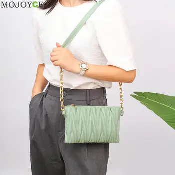 

Fashion Pleated Crossbody Bag Classic Texture Creative Delicate Design Chic Women PU Leather Chain Daily Clutch Shoulder Pouch
