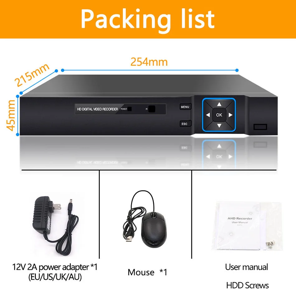 5M N 5 в 1 4CH AHD/TVI/CVI/CVBS/IP DVR видеорегистратор безопасности CCTV P2P VGA HDMI для ip камеры
