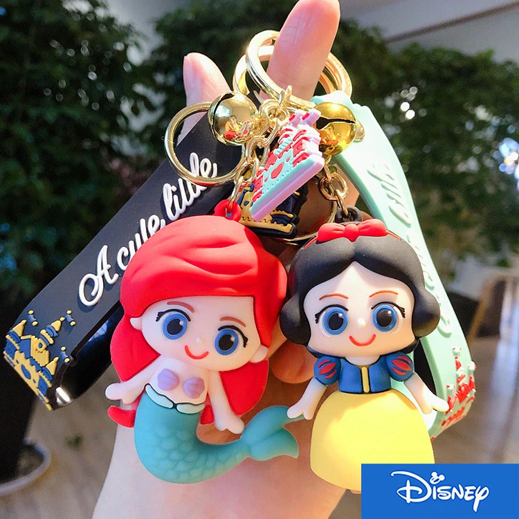 Disney Princess Keychain Cinderella Snow White Belle Mermaid Alice Figures Cute Cartoon Car Bag Key Ring For Bag Pendant Key Chains Aliexpress