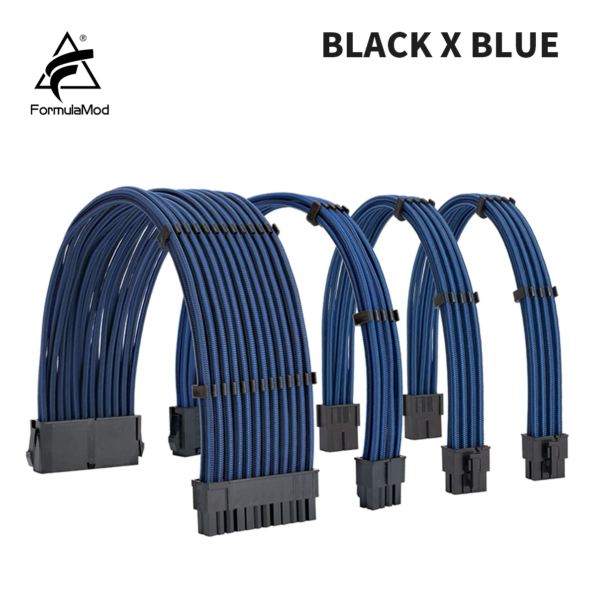 FormulaMod NCK1 Series PSU Extension Cable Kit , Mix Color Cable Solid Combo 300mm ATX24Pin PCI-E8Pin CPU8Pin With Combs  