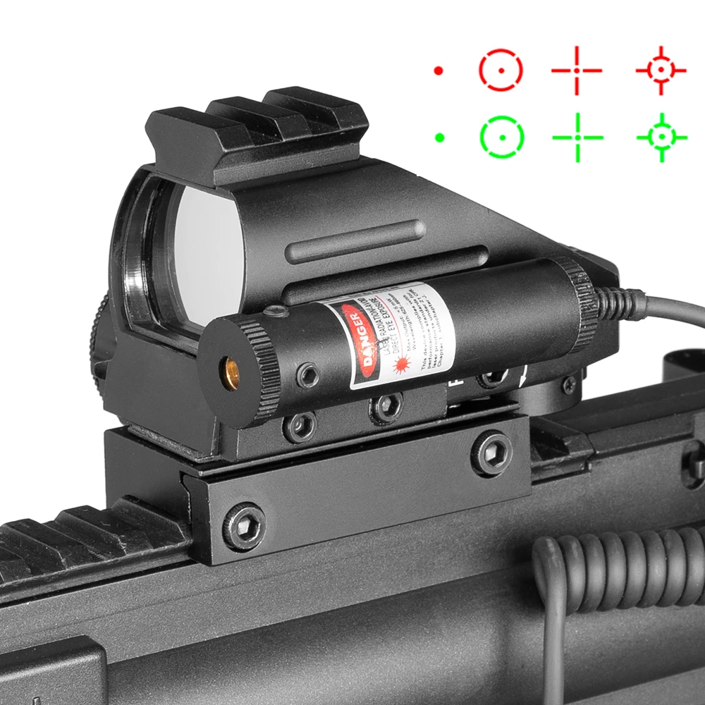 

Red dot sight hunting rifle scope holographic reflection with red laser optical tactical rifle scope, top with 22mm rail sight