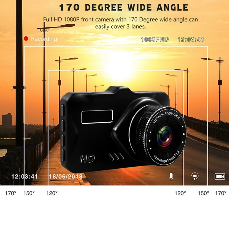 1080P 3 дюймов Fhd Камера Cam Регистраторы видеорегистратор для приборной панели Камера цикл Запись, режимом ночной съемки, g-сенсором и Сенсор Sprint Камера