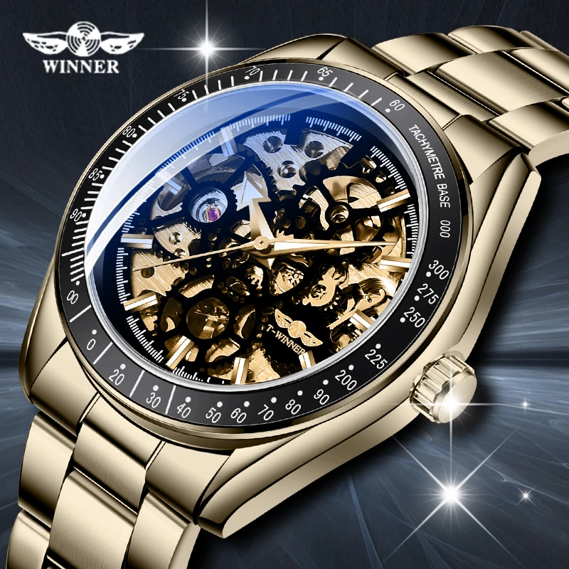 

Forsining Military Sport Design Automatic Transparent Bronze Stainless Steel Skeleton Mens Mechanical Watches Top Brand Luxury
