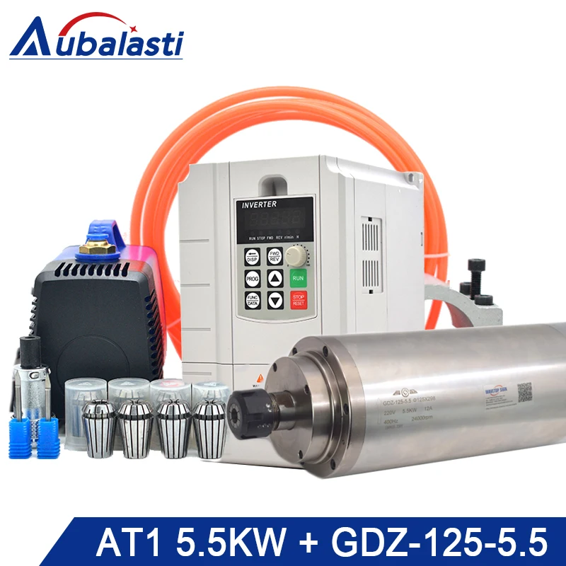 220 кВт шпиндель с водяным охлаждением GDZ125 5.5 ER25 + инвертор AT1 вход одиночный в выход