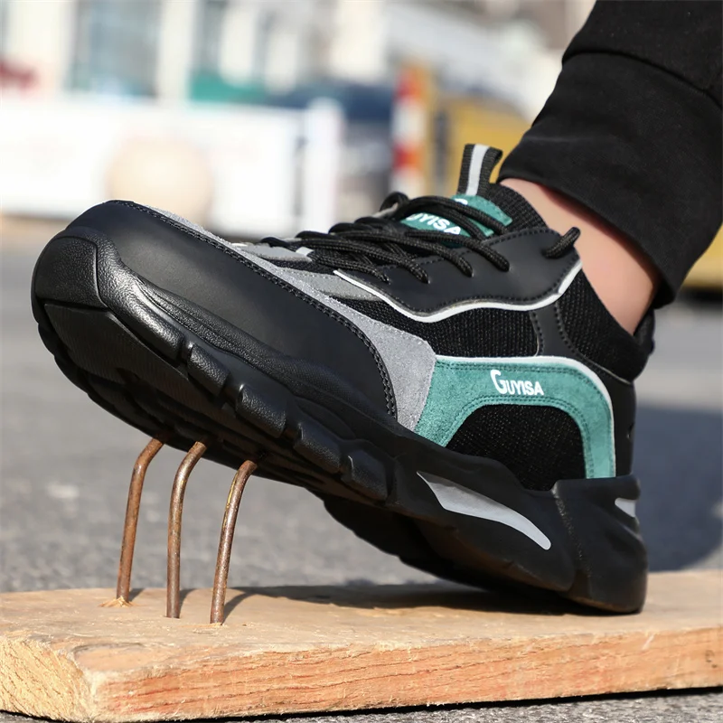 Staleneus Men Work Safety Shoes Steel Toe Work Sneakers Anti-smashing and Anti-piercing Boots Industrial Construction Boots Safety Shoes Men Shoes