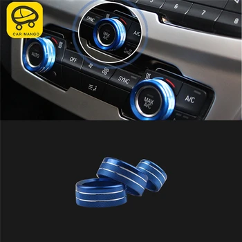 

CARMANGO for BMW F48 X1 2016 2017 2018 Auto Car-styling A/C Volume Knob Cover Circle Ring Frame Sticker Trim Interior Accessory