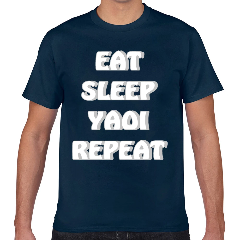 Tops T Shirt Men eat sleep yaoi repeat 