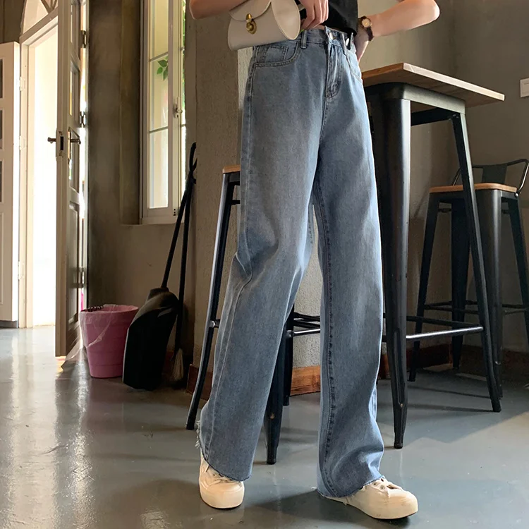 Mazefeng 2019 Новинка осени Для женщин Прямые Джинсы женские ботильоны-Длина джинсовые брюки женские свободная посадка широкие джинсы