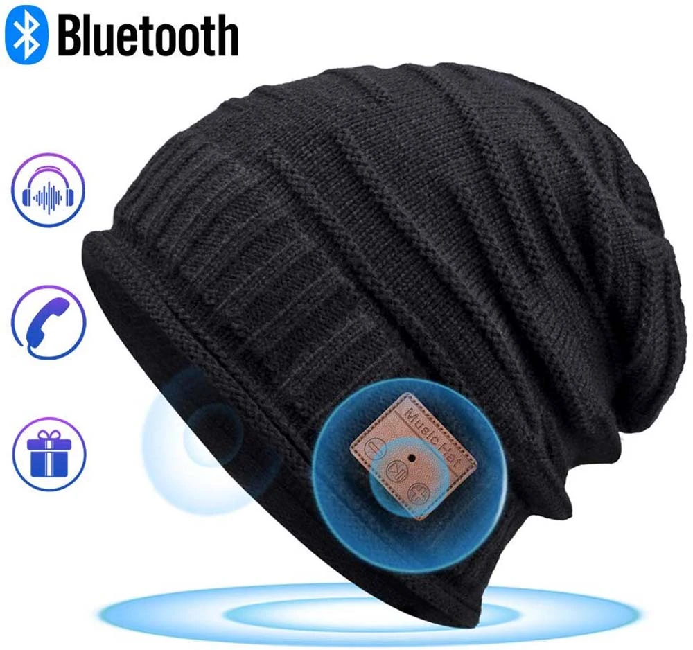 De punto llevó la lámpara inalámbrica sombrero del invierno sombrero al aire libre Manos Libres de Música sombrero hecho De punto llevó la lámpara inalámbrica sombrero del invierno sombrero al aire libre Manos Libres de Música sombrero hecho