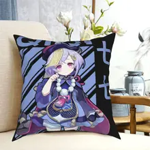 

Qiqi Genshin Impact Pillowcase Printing Polyester Cushion Cover Decoration Anime Girl Throw Pillow Case Cover Home 40*40cm