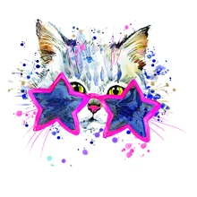 Модные нашивки с котом, железная наклейка, джинсовая, сделай сам, легко использовать, аппликация, теплопередача, виниловые наклейки для одежды, на заказ, Parches