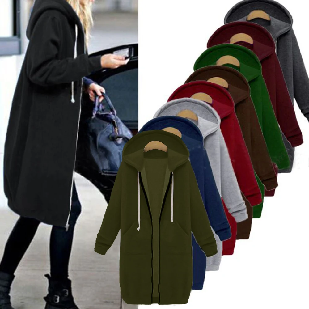 Women's Hoodies Sweatshirt Casual Hoodies Loose Warm Cotton Coats Female Zipper Up Velvet Outwear 1