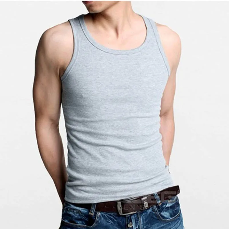 

Solid Color Basic Stretch Vest Tank Top Men's Vest Casual Slim Breathable Sleeveless Summer Bottomingt