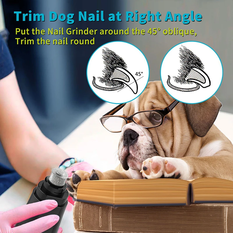 Benepaw Electric Dog Nail Grinder Portable USB Rechargeable Pet Paw Painless Grooming Trimming For Small Medium Large Dogs