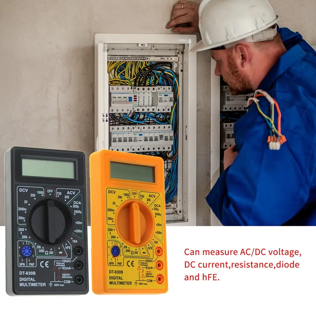 Универсальный DT-830B мини карманный цифровой мультиметр 1999 отсчетов AC/DC Вольт Ампер Ом диод hFE тестер Амперметр Вольтметр Омметр