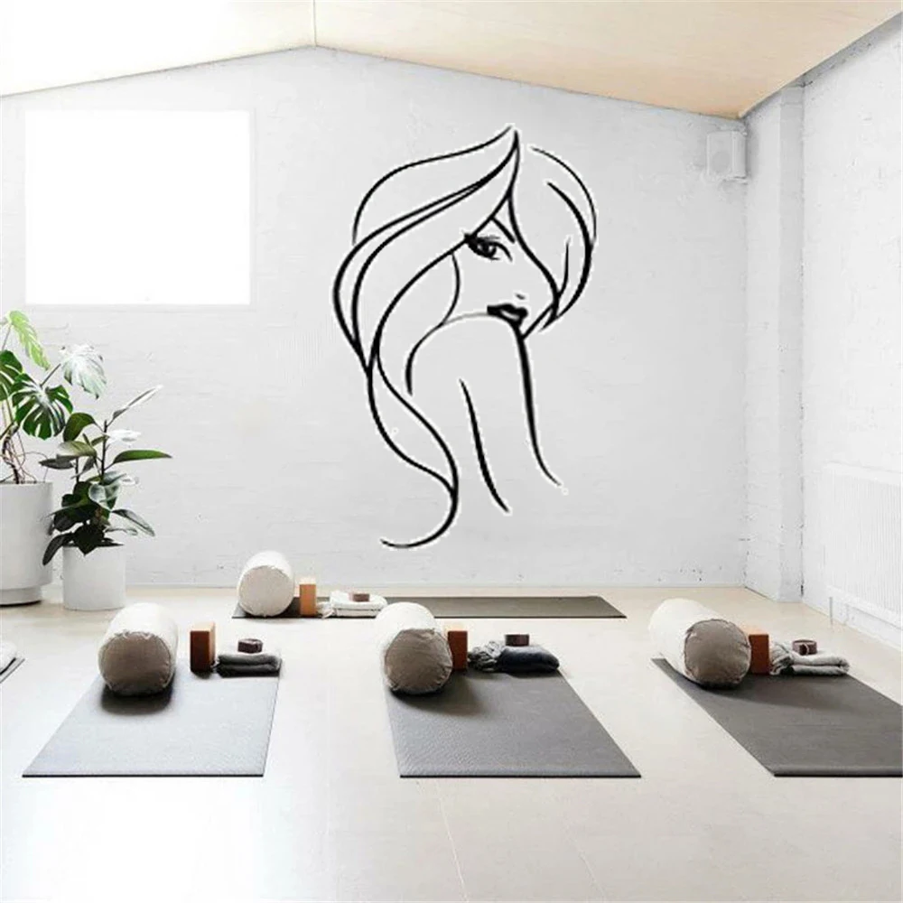 

Creative Wall Decals Woman Face Beautiful Beauty Salon Murals Removable Vinyl Bedroom Livingroom Stickers Decor Poster DW21655