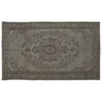 

Handmade Gray Vintage Overdyed Turkish Area Rug 161x268 Cm-5'3''X8'10''