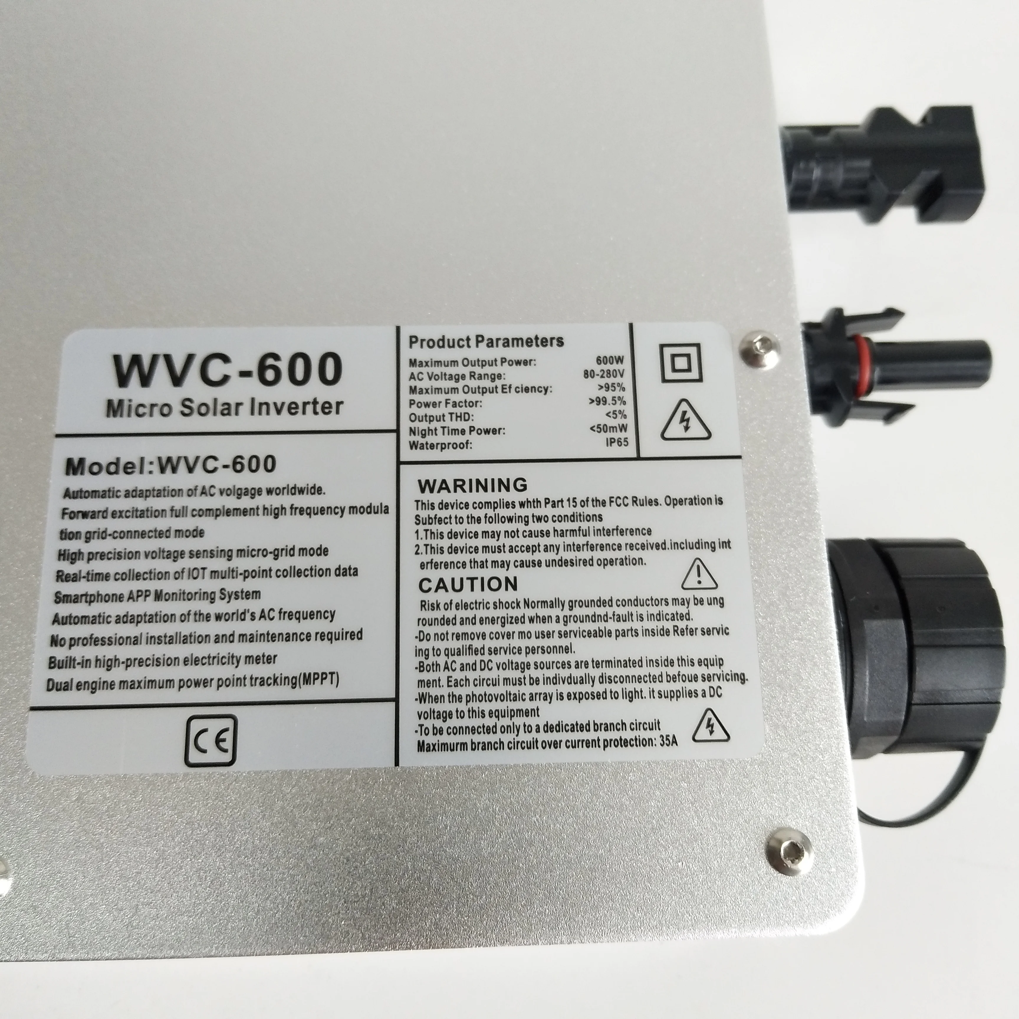 Новейший водонепроницаемый микроинвертор IP65 WVC600 MPPT с сеткой на солнечных
