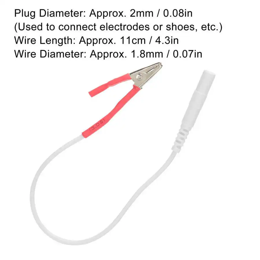 Clip Electrode Wires Cable 20pcs / bag TENS Unit Physiotherapy Machine Yellow Massager Treatment Electrode Cable Electrode Lead Wires Charging Cable