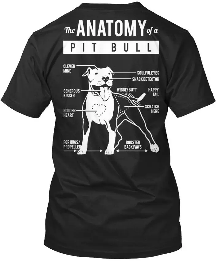 

Fashion Design Free Shipping Pit Bull Anatomy- Release - The Anatomy Of A Standard Unisex T-Shirt O-Neck Hipster Tshirts