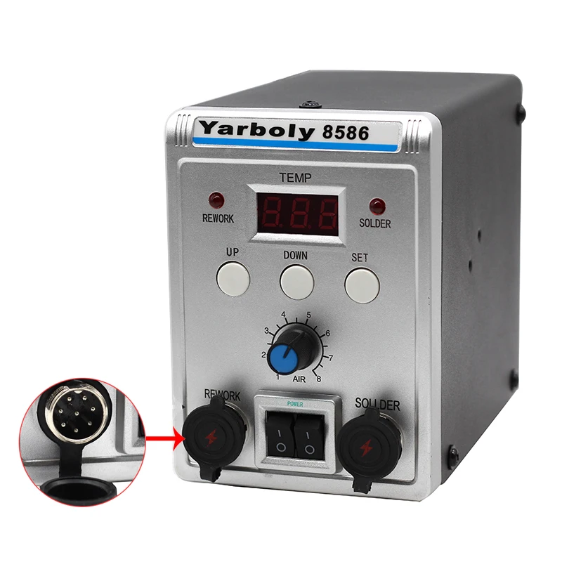 Паяльная станция Yarboly 8586 2 в 1 цифровая ESD Воздуходувка с горячим воздухом